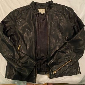 Cropped Black Leather Jacket